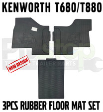 Custom Heavy-Duty Rubber Floor Mats Fits Kenworth T680 & T880 Auto & Manual picture