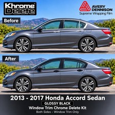Gloss Black Premium Chrome Delete Vinyl Overlay – 2013–2017 Honda Accord Sedan picture