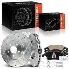 Drilled Brake Rotor & Ceramic Brake Pad for Mercedes-Benz E350 E400 C300 Front picture