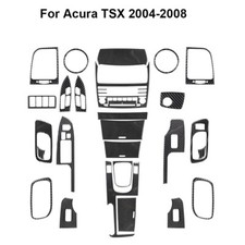 27Pcs Carbon Fiber Full Interior Kit Cover Trim Sticker For Acura TSX 2004-2008 picture