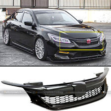 For 16-17 9th Gen Honda Accord Semi Glossy Black JDM Sport Style Front Grille picture