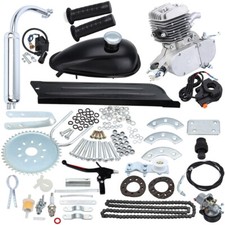 Bike Motor 2-Stroke 80cc Petrol Gas Motorized Bicycle Engine Kit Sliver picture