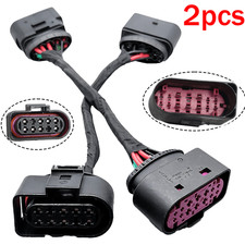 2Pcs 14 to 10 Pin Xenon HID Headlight Connector Adapters For VW Audi 1J0973737 picture
