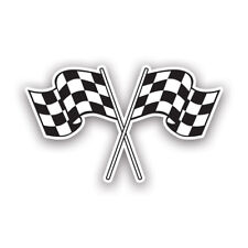 Dual Checkered Flags Sticker Decal - Weatherproof - win winning 1st podium p1 picture