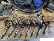08-10 Chevrolet GMC DURAMAX LMM 6.6 SET 8 FUEL INJECTORS CORES WITH LINES picture