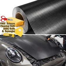 15ft x 5ft Gloss Black 4D Carbon Fiber Vinyl Wrap Film Bubble Air Free 180
