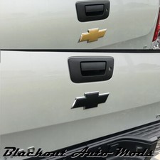 Gloss Black Vinyl BowTie Tailgate Emblem Overlay 2007-2013 Chevrolet Silverado picture