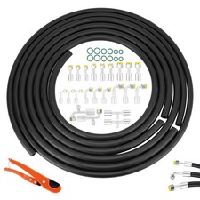 27PCS 9.5ft Complete Air Conditioning Hoses & Fitting Kit W/Pipe Cutter & O-Ring picture