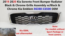 2019 2020 Kia Sorento Front Radiator Grille Black & Chrome w/Emblem 86380-C6500 picture