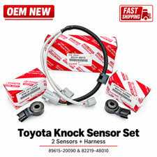 Genuine Denso Knock Sensor Kit 2pcs 89615-20090 & Harness 82219-48010 Toyota OEM picture