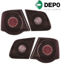 FIT VOLKSWAGEN JETTA 2006-2010 BLACK TAILLIGHTS TAIL LIGHTS REAR LAMPS SET DEPO picture