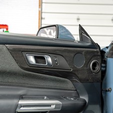 ACCELATEC Real Dry Pair Carbon Fiber Door Panel Speaker Trim Mustang 24-26 picture
