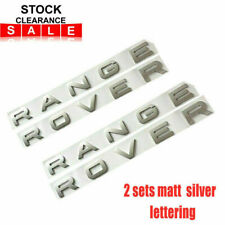 2Pcs Range Rover Front Hood Logo OEM Emblem Letters Badge Sport Silver White SVR picture