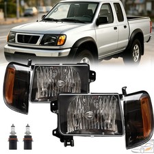 Headlight For 1998-2000 Frontier 2000-2001 Xterra Black Halogen w/Corner & Bulb picture