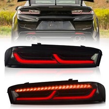 VLAND For 2016-2018 Chevy Camaro Led Smoked Black Tail Lights W/Red Sequential picture