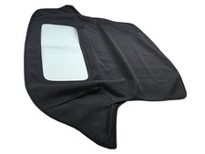 Fits 1967-1973 Fiat 850 Soft Top Canvas Black PlWindow picture