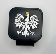 Polish Coat of Arms, White Eagle godło Trailer Hitch Tube Cover Plug picture