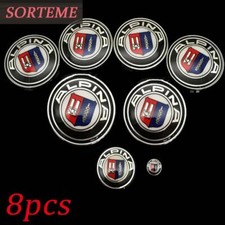 8pcs/SET Front & Trunk Badge Steering Wheel Center Cap Key Emblem for ALPINA B7 picture