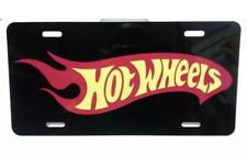 Hot Wheels Logo Aluminum Car Truck Tag License Plate Black Red Yellow 12