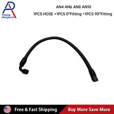 Black Fuel Hose Oil Fuel Gas Line AN6-AN8-AN10 Nylon Braided Stainless Steel picture