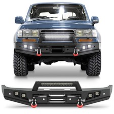For 1992-1997 Toyota Land Cruiser LC80 Steel Front Bumper w/D-ring & Sensor Hole picture