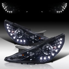 Fit 2011-2014 Hyundai Sonata Smoke Black Projector Headlights LED Strip Headlamp picture