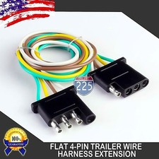 5pcs 4ft Trailer Light Wiring Harness Extension 4-Pin 18 AWG Flat Wire Connector picture