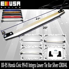 EMUSA Lower Tie Bar FOR 88-95 Honda Civic 99-01 Integra 93-97 Del Sol SILVER picture