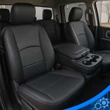 Black Full Seat Covers For 2013-2018 Ram 1500 2500 3500 Crew Cab 14PCS 13 14 18 picture
