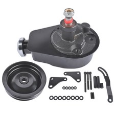 Saginaw Power Steering Pump & Double 2-Groove Pulley & Bracket For SBC 305 Iron picture