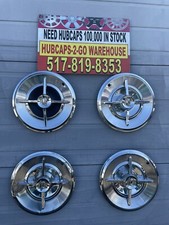 1957-58 Dodge Royal Lancer Used 14”Hubcaps Rare Oem Convertible Beautiful Set 4 picture
