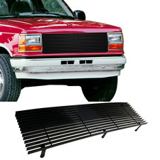 Fits 1989-1992 Ford Bronco 2/Ranger Aluminum Black Billet Grille Grill Insert picture