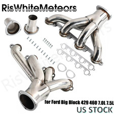 Polished Stainless Shorty Exhaust Headers for Ford Big Block 429 460 7.0L 7.5L picture
