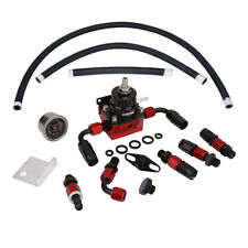 OSIAS Black&Red Adjustable Fuel Pressure Regulator Kit AN 6 Fitting End 160 Psi picture
