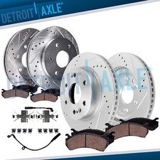 8pc Front Rear Drilled Rotors Brake Pads Kit for Silverado Sierra 1500 Yukon XL picture