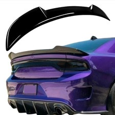 Fits 2011-2023 Dodge Charger Gloss Black V2 Highkick Rear Trunk Spoiler Wing Lip picture