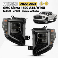 For 2022-2026 GMC Sierra 1500 AT4 AT4X Full LED Headlights Left&Right Pair picture