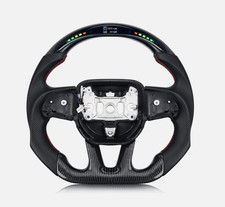 For Dodge Hellcat Charger Durango SRT Carbon Fiber LED Steering Wheel 15+ picture