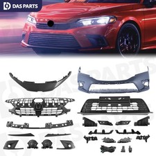 Fit 2022-2024 Honda Civic Front Bumper Complete Assembly With Brackets Set 17Pcs picture