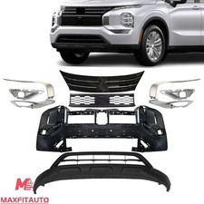 Fit 2022-24 Mitsubishi Outlander Front Bumper Cover Kit W/Grille/Fog Lamp Covers picture
