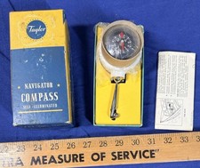 Vintage Taylor Navigator Compass 2957 Self Illuminated Car Boat Box Manual NOS picture