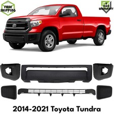 Front Bumper Cover Textured Plastic & Fog Lights Cover For 2014-21 Toyota Tundra picture