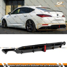 FOR 2023-2026 ACURA INTEGRA DE4 GF BODYKIT GLOSS BLACK LED REAR BUMPER DIFFUSER picture