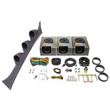 GlowShift Boost/Oil Press/Water Temp Gauges & Gray Pod Fits 95-99 Eclipse 2 Gen picture