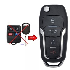 2013 AKS KEYS Replacement for Ford Mustang Flip Key Combo 4B - CWTWB1U331 picture