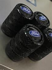 4 Black Ford Tire Valve Stem Caps For Truck Car Universal Fitting  picture