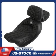 Front Rear Seat w/ Backrest Pad For Harley Ultra Limited Street Glide 2009-2024 picture