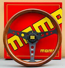 MOMO Heritage Indy Black Woodgrain Mahogany Wood Steering Wheel 350mm picture