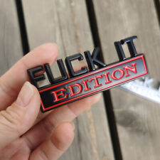 2pc Chrome Black FUCK-IT EDITION Emblem Badge Decal Sticker for Chevy Car Truck picture