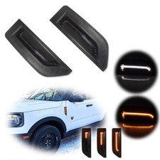 Front Fender Marker DRL Dynamic Amber Signal Lights For 21-24 Ford Bronco Sport picture